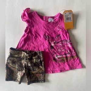 Baby girl carhartt deer set